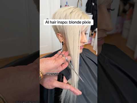AI hair inspo pic: blonde pixie #blonde #pixiehaircut #shorthair #hair