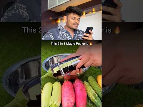This 2 in 1 Peeler is so Satisfying | Must have kitchen tool - Julienne and Vegetable peeler #shorts