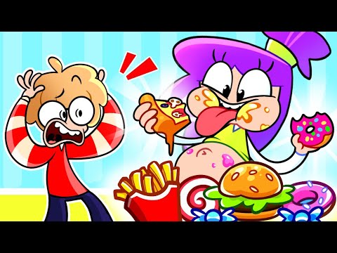 Healthy VS Junk Food! 🥘 🍟 🍔 Do Not Overeat! ❌ ⚠️ Funny English for Kids! 🐣