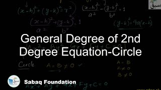 General Degree of 2nd Degree Equation-Circle