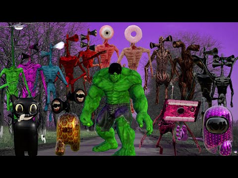 Team Siren Head VS Army monster battle level up boss with human hulk | Sprunki | poppy playtime