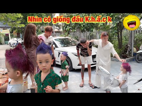 Hoàng Em Tùng Bỏng Nhuộm Quả Đầu Cực C.h.á.y Cho Bắp Với Cunbin Mừng Sinh Nhật 2 Tuổi Và Cái Kết