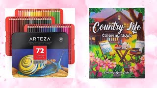 Arteza pastelky | Country life - Coloring book cafe