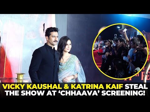 Katrina Kaif, Vicky Kaushal And Family Arrives At Chhaava Screening | Vega Bollywood