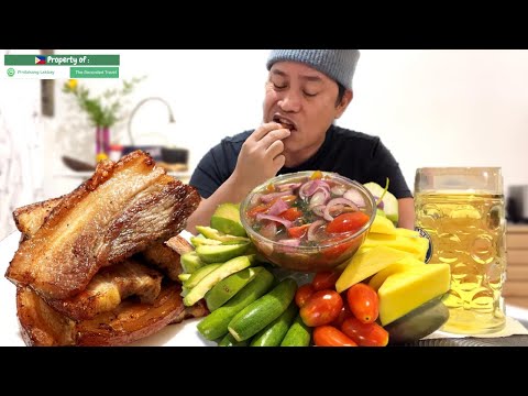 LECHON LIEMPO KAWALI! MANGGA, SPICY BAGOONG SAUCE! BAYABAS, AMBARELLA, IVY GOURD! Food. Mukbang.