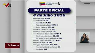 Balance oficial (parte oficial) 4 de julio de 2026, fallecidos por terremoto del 24 de junio