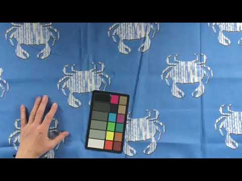 Nautical Crab in Blue / White | UV Outdoor Upholstery...