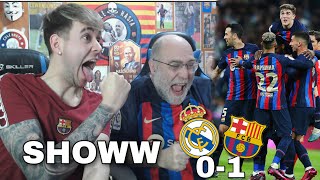 HINCHAS del BARÇA REACCIONAN al REAL MADRID 0-1 FC BARCELONA😍👏🏼*el Bernabéu es nuestra casa BESTIAL*