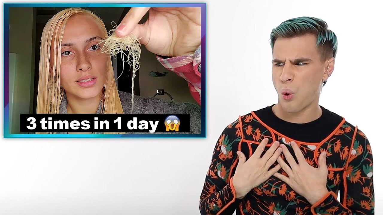 Hairdresser reacts to people bleaching their hair 3 times in 1 day