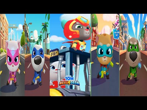 TALKING TOM HERO DASH -- ALL HERO CHARACTR BOSS FIGHT & RED PLATINUM SEVE RED ANGELA