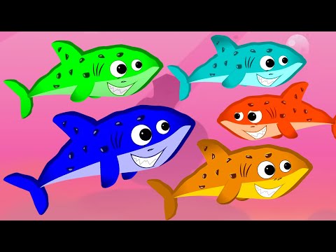 Five Little Sharks, Learn Numbers and Animal Cartoon Videos for Kids