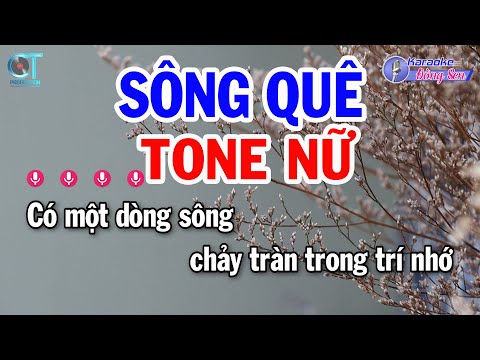 Karaoke Sông Quê Tone Nữ ( Em ) Nhạc Sống Mới | Karaoke Đồng Sen