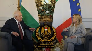 الرئيس عباس يجتمع مع رئيسة وزراء إيطاليا جورجيا ميلوني