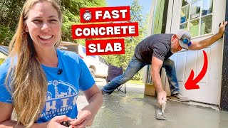 DIY Dirt to Concrete Pad TRANSFORMATION