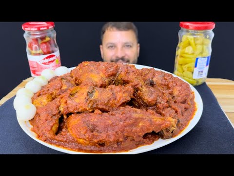 اكل افخاذ الدجاج المسلوق مع احر شطه مع فلفل حار 🌶️🌶️