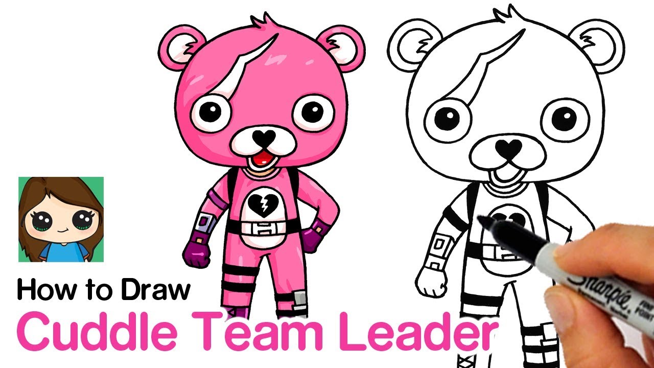 How to Draw Cuddle Team Leader Skin Fortnite
