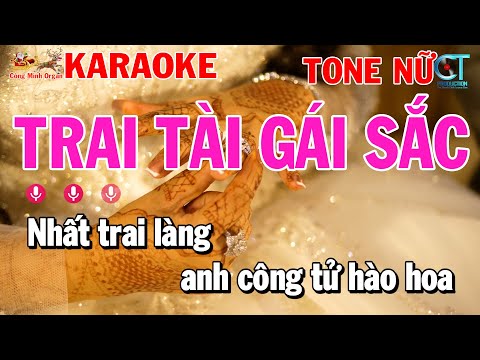 Trai Tài Gái Sắc Tone Nữ ( Bm ) Karaoke | Nhạc Sống Đám Cưới | Công Minh Organ