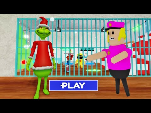 GRINCH'S BARRY'S PRISON RUN! SCARY OBBY ALL JUMPSCARE #roblox #obby