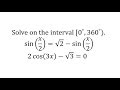 Trigonometric Equations and Solutions