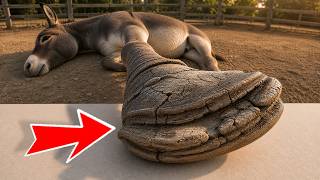 The donkey has exquisite nail-trimming skills, and the process is quite relaxing to watch.
