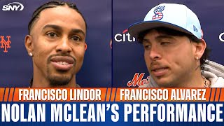 Francisco Alvarez and Francisco Lindor comment on Nolan McLean's impressive Mets debut