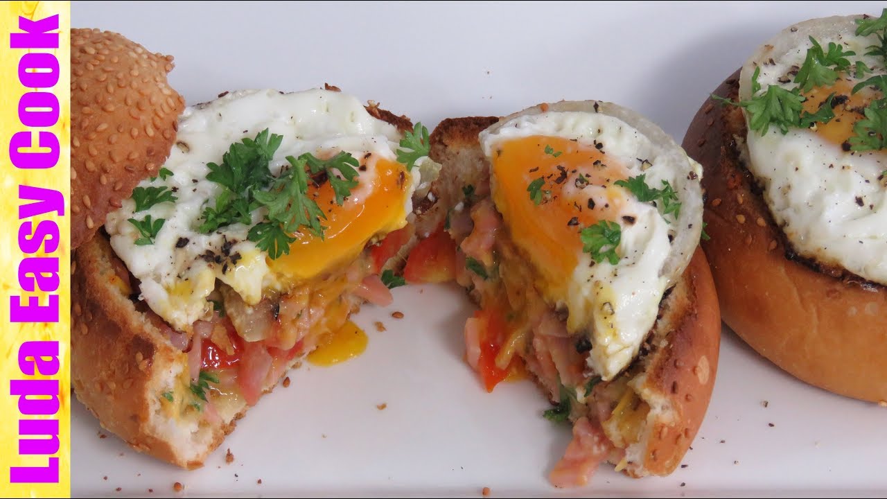 ЗАВТРАК ЗА 10 МИНУТ ЯЙЦО В БУЛОЧКЕ С ВЕТЧИНОЙ И СЫРОМ 10 MIN BREAKFAST IDEAS Eggs in Bread Bowls