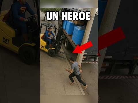 Todo un héroe con su montacargas detuvo a un camión #trucks #trailers #camioneros #camiones #camion