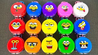 Spongebob Squarepants Slime: Look All Clay with Suitcase Colors Mixing! Satisfying ASMR Video