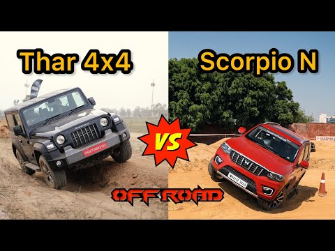 Thar Vs Scorpio N off-roading 🥵? #viral #thar