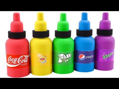 Satisfying Video l How to make Rainbow Baby Bottle With Kinetic Sand & Nail Polish Cutting ASMR