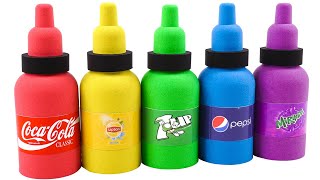 Satisfying Video l How to make Rainbow Baby Bottle With Kinetic Sand & Nail Polish Cutting ASMR