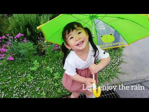 【２歳☆はな】Let's enjoy the rain♫　梅雨だー♡