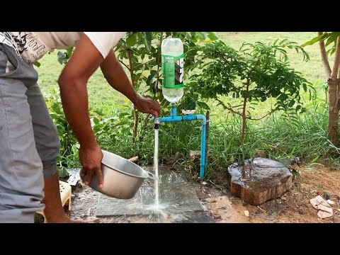 I turn PVC pipe into a water pump at home free no need electricity power #diy