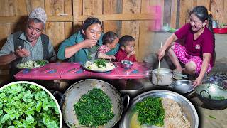 Organic Watercress (Simsag) Recipe with rice in the village kitchen || Sim Rayo || New Village vlog