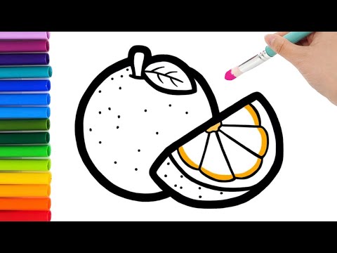 How To Draw Orange for Kids | Painting and Coloring for Kids , Toddlers.