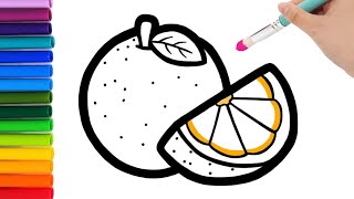 How To Draw Orange for Kids | Painting and Coloring for Kids , Toddlers.