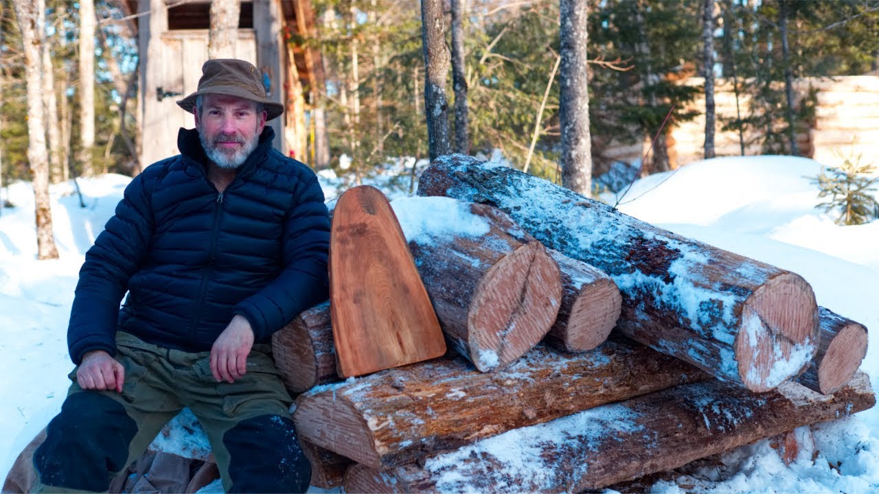 Wilderness Lumberjack Workout with an Axe Cherry Wood Basic Bushcraft Project