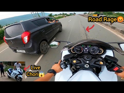 Hayabusa vs Idoit Car Driver 😡 iPhone Leke Bhag Gya 😡