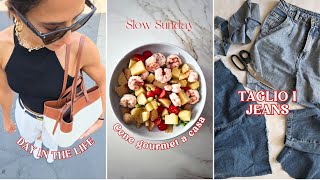 Sabato lento vlog: What I eat, unboxing, taglio i jeans shorts!