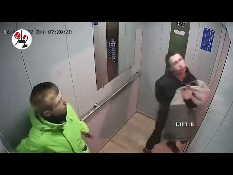 Убитые нарколыги едут в лифте на 17 этаж. Real video