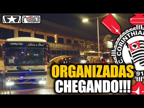 CHEGANDO! MOMENTO EM QUE AS OGANIZADAS DO CORINTHIANS CHEGAM AO NILTON SANTOS