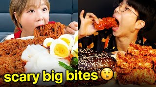 mukbangers take CRAZY big bites 😮