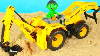 Working With An Excavator - Stop Motion Cartoons
