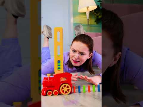 She ruined my dominos! 😭 Cool train tool helps me #gadget