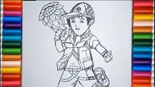 Menggambar dan Mewarnai Boboiboy Sun Flower untuk Anak TK, Paud dan SD