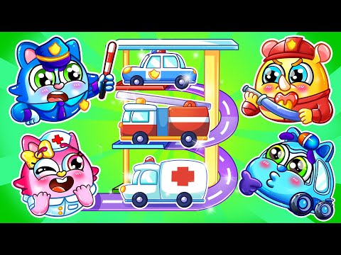 Little Rescue Squad - Fire Truck, Police Car, Ambulance + More Nursery Rhymes by Baby Cars & Friends