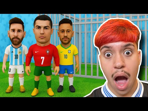 ESCAPE DA PRISÃO DO MESSI, CRISTIANO RONALDO E NEYMAR NO ROBLOX!!
