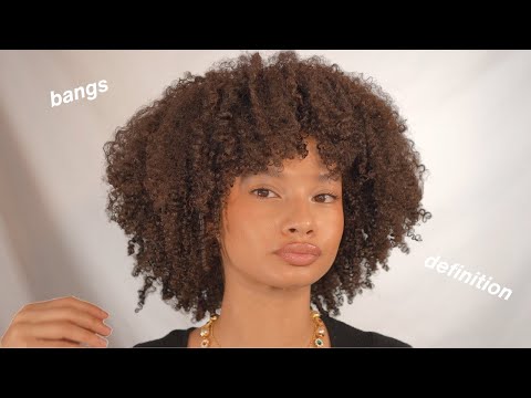 My Curly Hair Routine | No Part Method | styling bangs, definition, volume