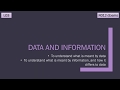 Understanding Data and Information