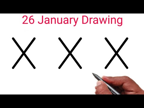 How to draw beautiful design for 26 January | Republic day design drawing | letter drawing